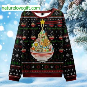 Ramen Christmas Tree Slurp Smile Repeat Ugly Christmas Sweater