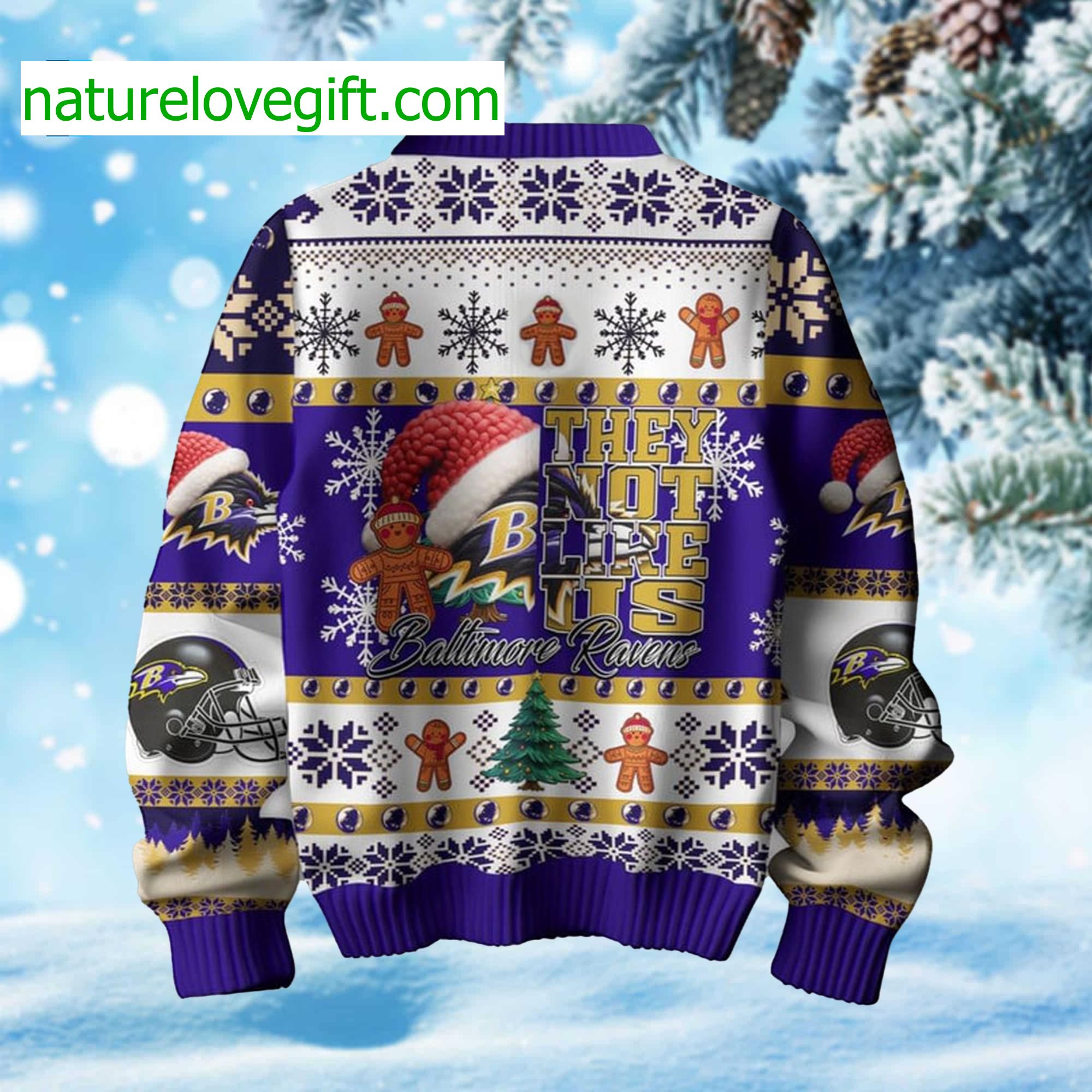 Ravens They Not Like Us Ugly Christmas Sweater Ravens They Not Like Us Ugly Christmas Sweater
