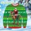 Santa Riding Trex Ugly Christmas Sweater