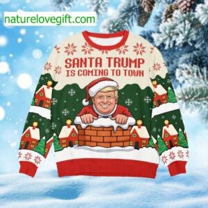 Santa Trmp Is Coming To Town Christmas Ugly Sweater