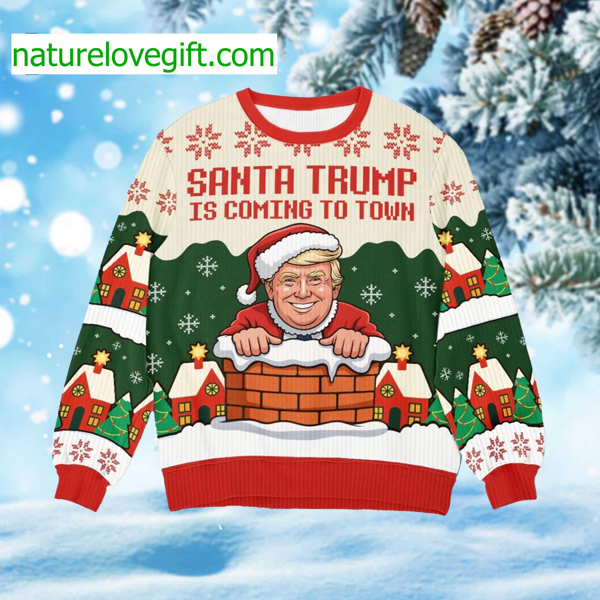 Santa Trmp Is Coming To Town Christmas Ugly Sweater Santa Trmp Is Coming To Town Christmas Ugly Sweater