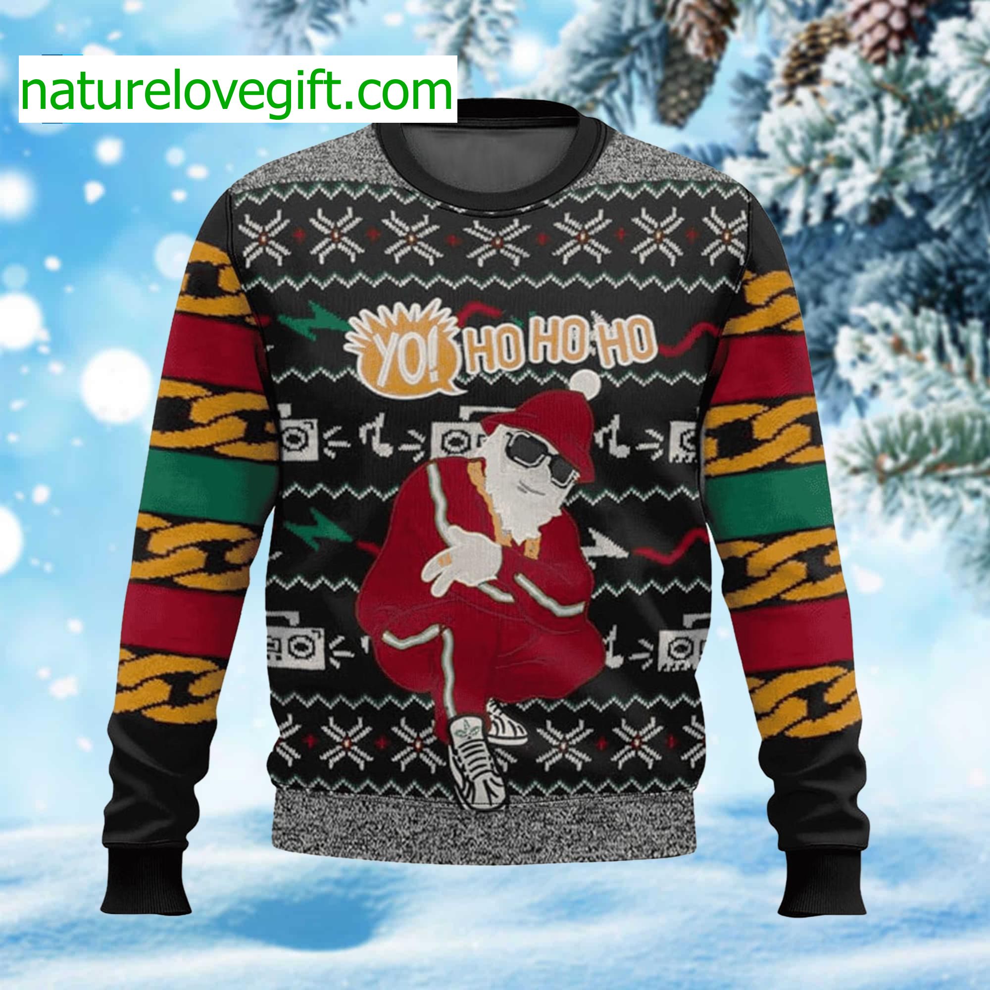 Santa Yo Ho Ho Ho Ugly Christmas Sweater Santa Yo Ho Ho Ho Ugly Christmas Sweater
