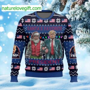 Santa’s Favorite President Trump Ugly Christmas Sweater