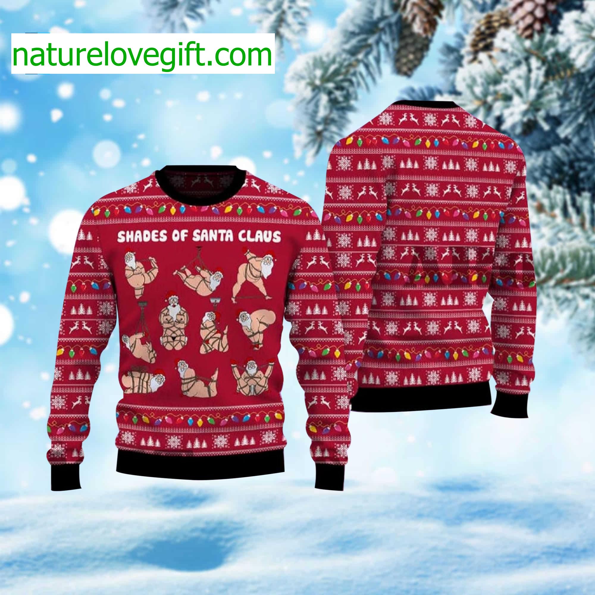 Shades Of Santa Claus Ugly Christmas Sweater Shades Of Santa Claus Ugly Christmas Sweater
