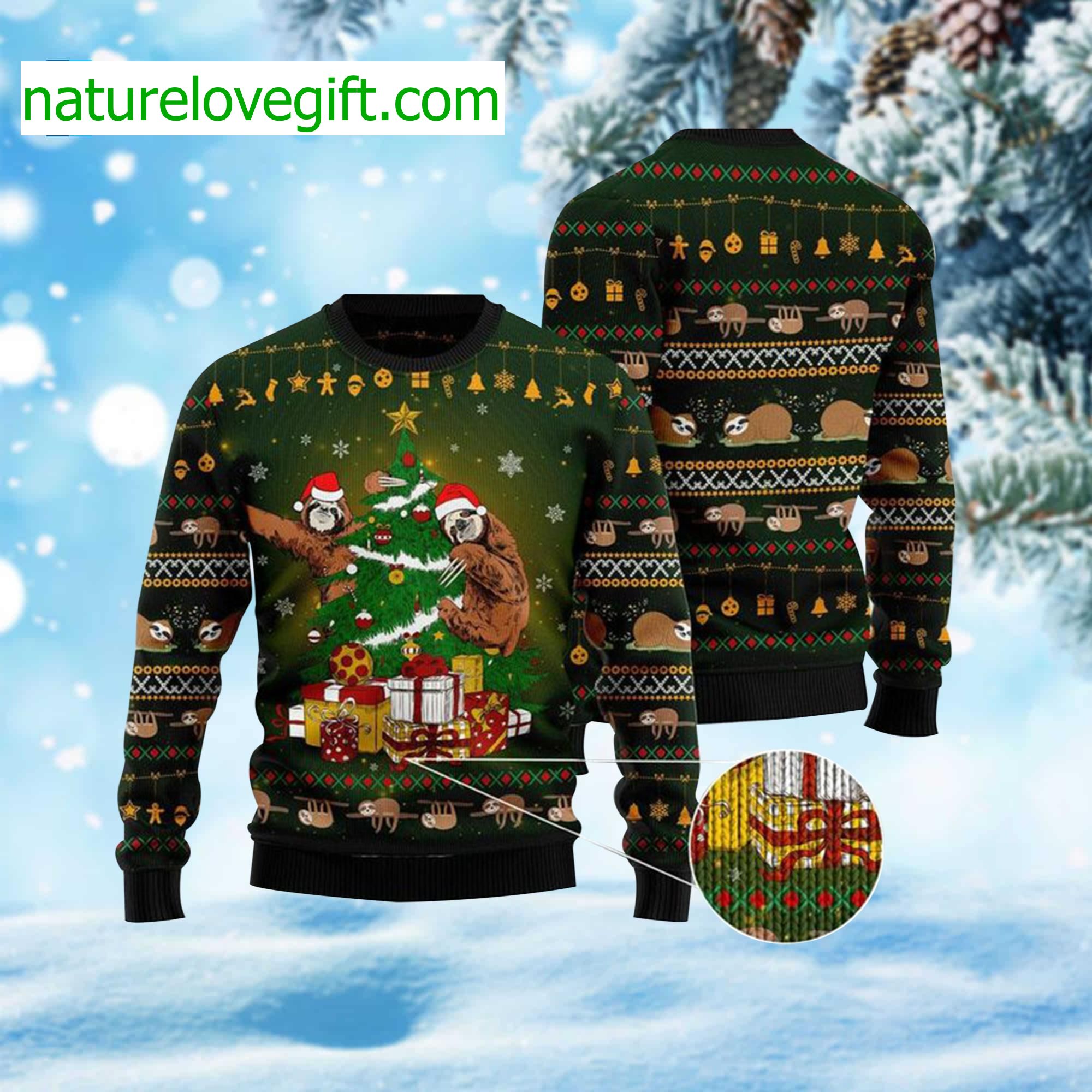 Sloth Christmas Tree Ugly Christmas Sweater Sloth Christmas Tree Ugly Christmas Sweater