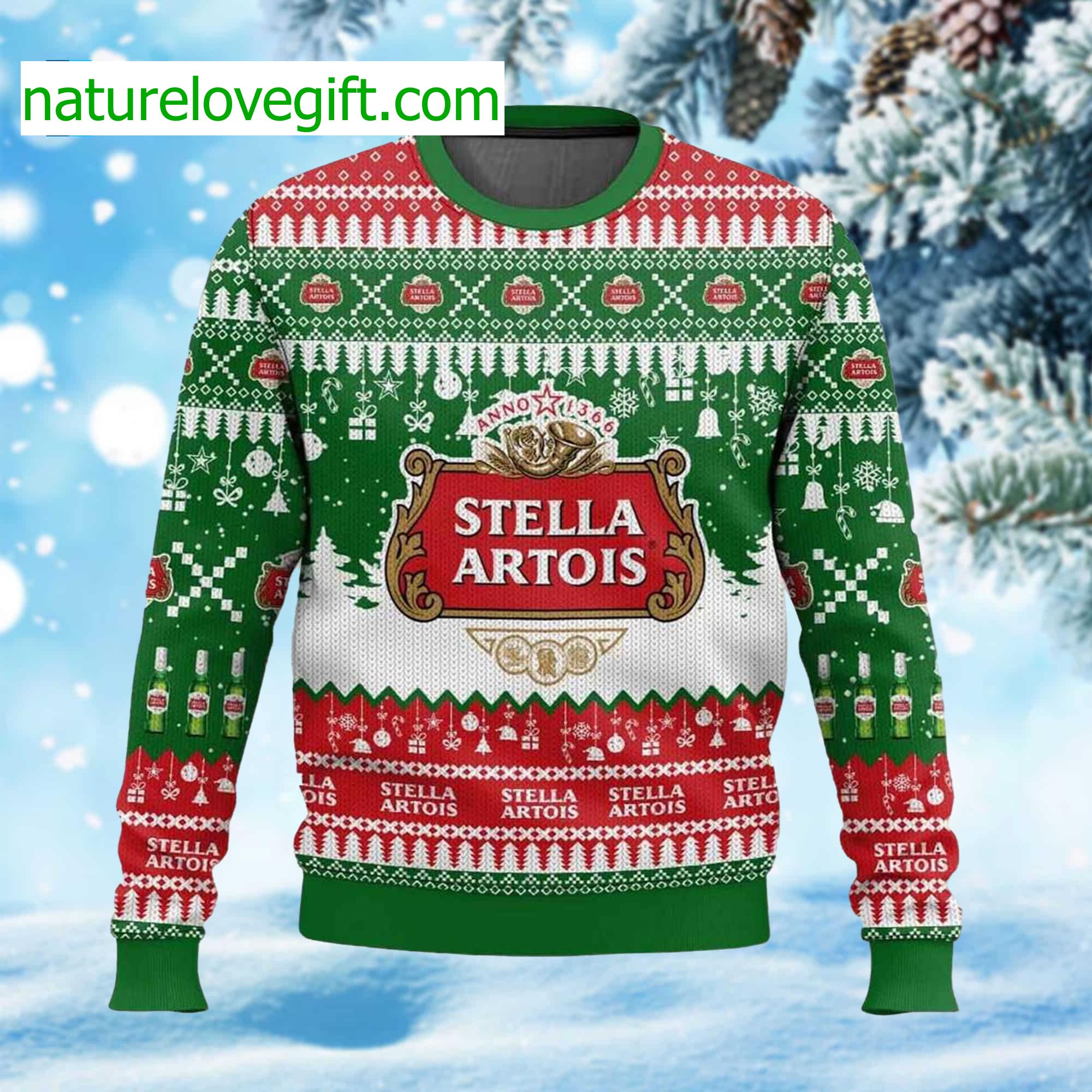 Stella Artois Beer Ugly Christmas Sweater Stella Artois Beer Ugly Christmas Sweater