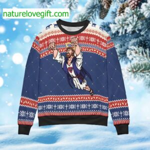 Super Jesus Ugly Christmas Sweater
