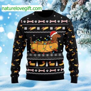 Taco Dachshund Ugly Christmas Sweater