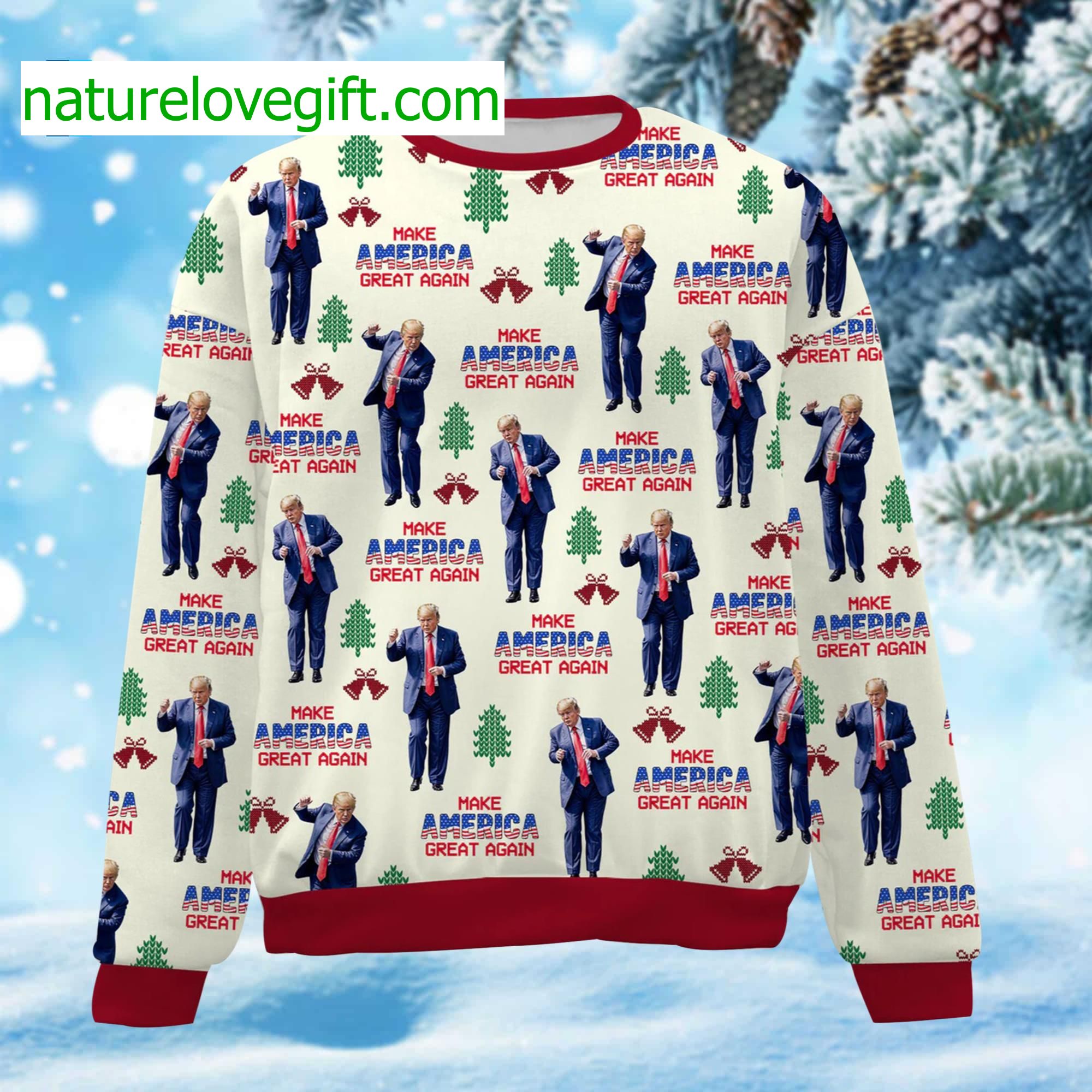 Trump Dancing Make America Great Again Ugly Christmas Sweater Trump Dancing Make America Great Again Ugly Christmas Sweater