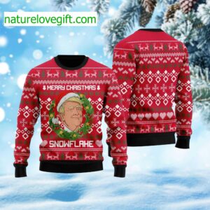 Trump Merry Christmas Snowflake Ugly Sweater