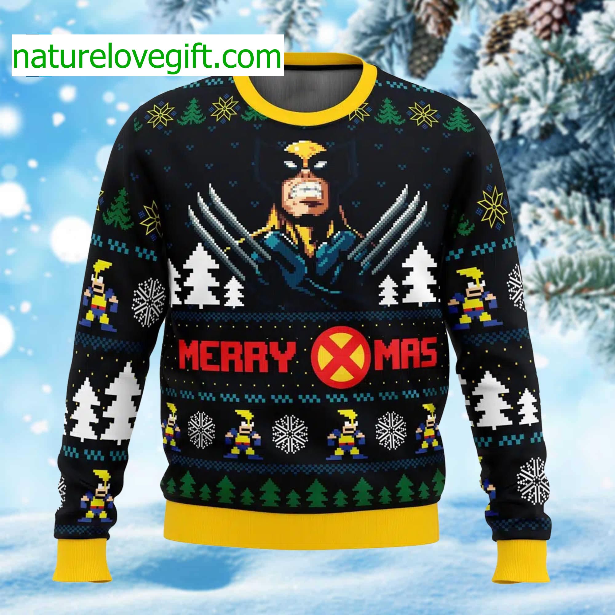 Wolverine Merry Xmas Ugly Christmas Sweater Wolverine Merry Xmas Ugly Christmas Sweater