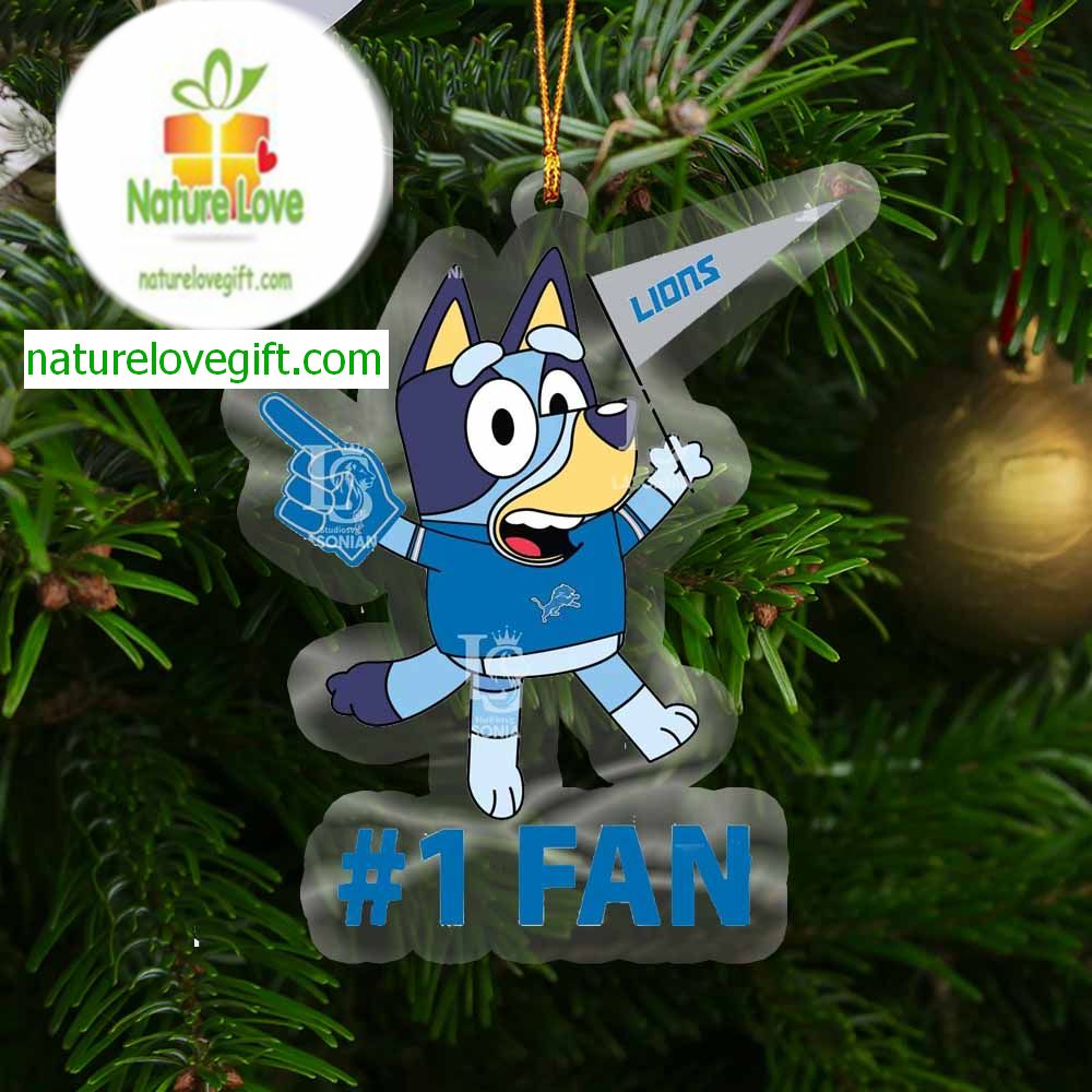 Detroit Lions Bluey 1st Fan NFL Acrylic Christmas Tree Decoration Ornament Detroit Lions Bluey 1st Fan NFL Acrylic Christmas Tree Decoration Ornament