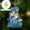 Detroit Lions Bluey And Bingo Acrylic NFL Christmas Tree Decoration Ornament