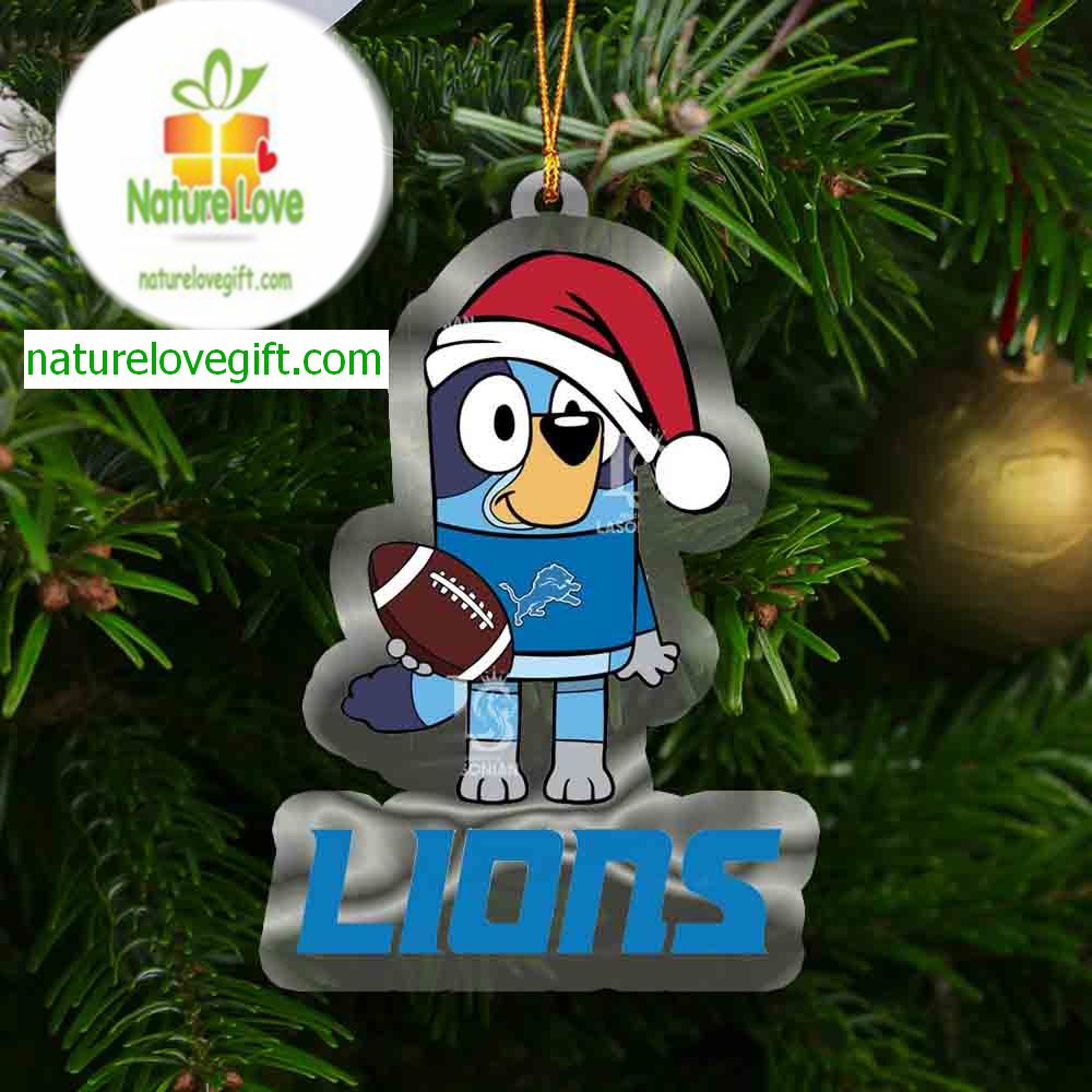 Detroit Lions Bluey Christmas Acrylic NFL Christmas Tree Decoration Ornament Detroit Lions Bluey Christmas Acrylic NFL Christmas Tree Decoration Ornament