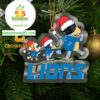 Detroit Lions Bluey Family Christmas NFL Acrylic Christmas Tree Decoration Ornament
