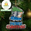 Detroit Lions Bluey Merry Christmas NFL Acrylic Christmas Tree Decoration Ornament