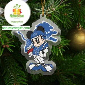 Detroit Lions Disney Mickey Mouse Acrylic NFL Xmas Christmas Tree Decor Ornament