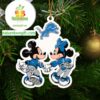 Detroit Lions Fan Minnie And Mickey Mouse Love NFL Acrylic Christmas Tree Decor Ornament