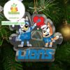 Detroit Lions Love Bluey Christmas NFL Acrylic Christmas Tree Decoration Ornament