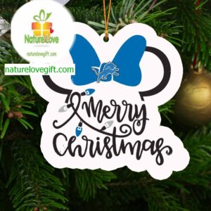 Detroit Lions Mickey Christmas Acrylic NFL Decoration Christmas Tree Ornament