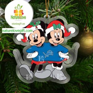 Detroit Lions Mickey Christmas NFL Acrylic Christmas Tree Decoration Ornament