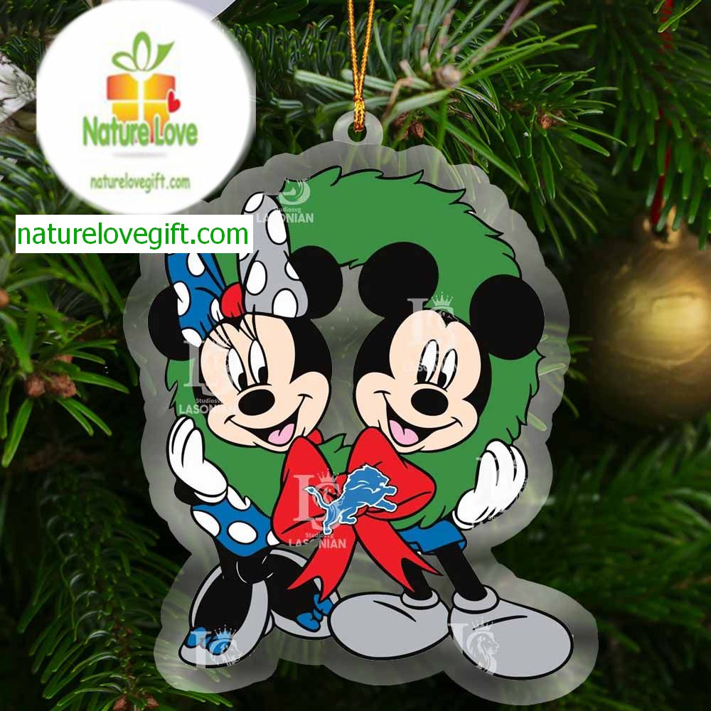 Detroit Lions Mickey Mouse Christmas NFL Acrylic Christmas Tree Decor Ornament Detroit Lions Mickey Mouse Christmas NFL Acrylic Christmas Tree Decor Ornament