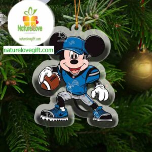 Detroit Lions Mickey Mouse NFL Acrylic Christmas Tree Decor Ornament