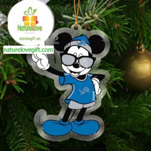 Detroit Lions Mickey Mouse NFL Acrylic Christmas Tree Decor Xmas Ornament