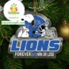 Detroit Lions NFL Peanuts Movie Snoopy Forever Win Or Lose Football Acrylic Christmas Tree Decoration Ornament