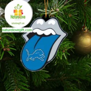 Detroit Lions Rolling Stone NFL Acrylic Christmas Tree Decoration Ornament