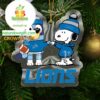 Detroit Lions Snoopy &amp Bluey Football NFL Acrylic Christmas Tree Decoration Ornament