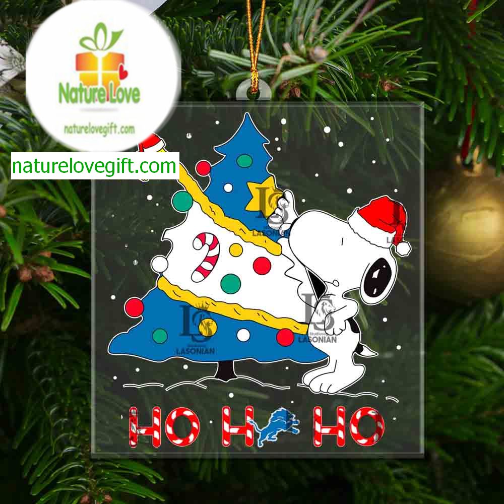 Detroit Lions Snoopy NFL Ho Ho Ho Acrylic Christmas Tree Decoration Ornament Detroit Lions Snoopy NFL Ho Ho Ho Acrylic Christmas Tree Decoration Ornament