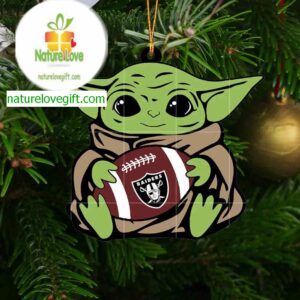 Las Vegas Raiders Baby Yoda NFL Acrylic Christmas Tree Decoration Ornament