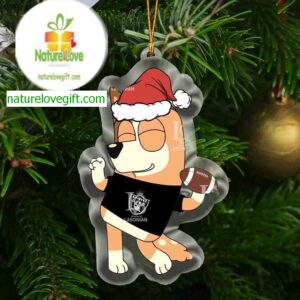 Las Vegas Raiders Bluey Chilli Christmas NFL Acrylic Christmas Tree Decoration Ornament