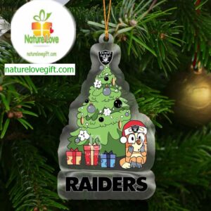 Las Vegas Raiders Bluey Chilli Christmas Tree NFL Acrylic Christmas Tree Decoration Ornament