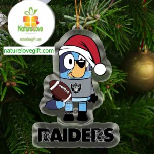 Las Vegas Raiders Bluey Christmas NFL Acrylic Christmas Tree Decor Ornament 19006