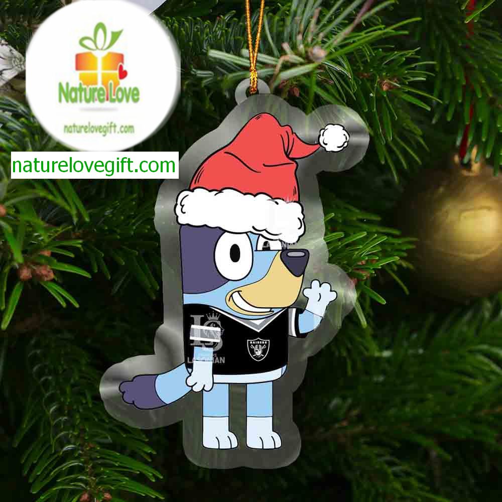 Las Vegas Raiders Bluey Christmas NFL Acrylic Christmas Tree Decor Ornament 19032 Las Vegas Raiders Bluey Christmas NFL Acrylic Christmas Tree Decor Ornament 19032