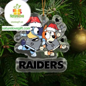 Las Vegas Raiders Bluey Christmas NFL Acrylic Christmas Tree Decoration Ornament