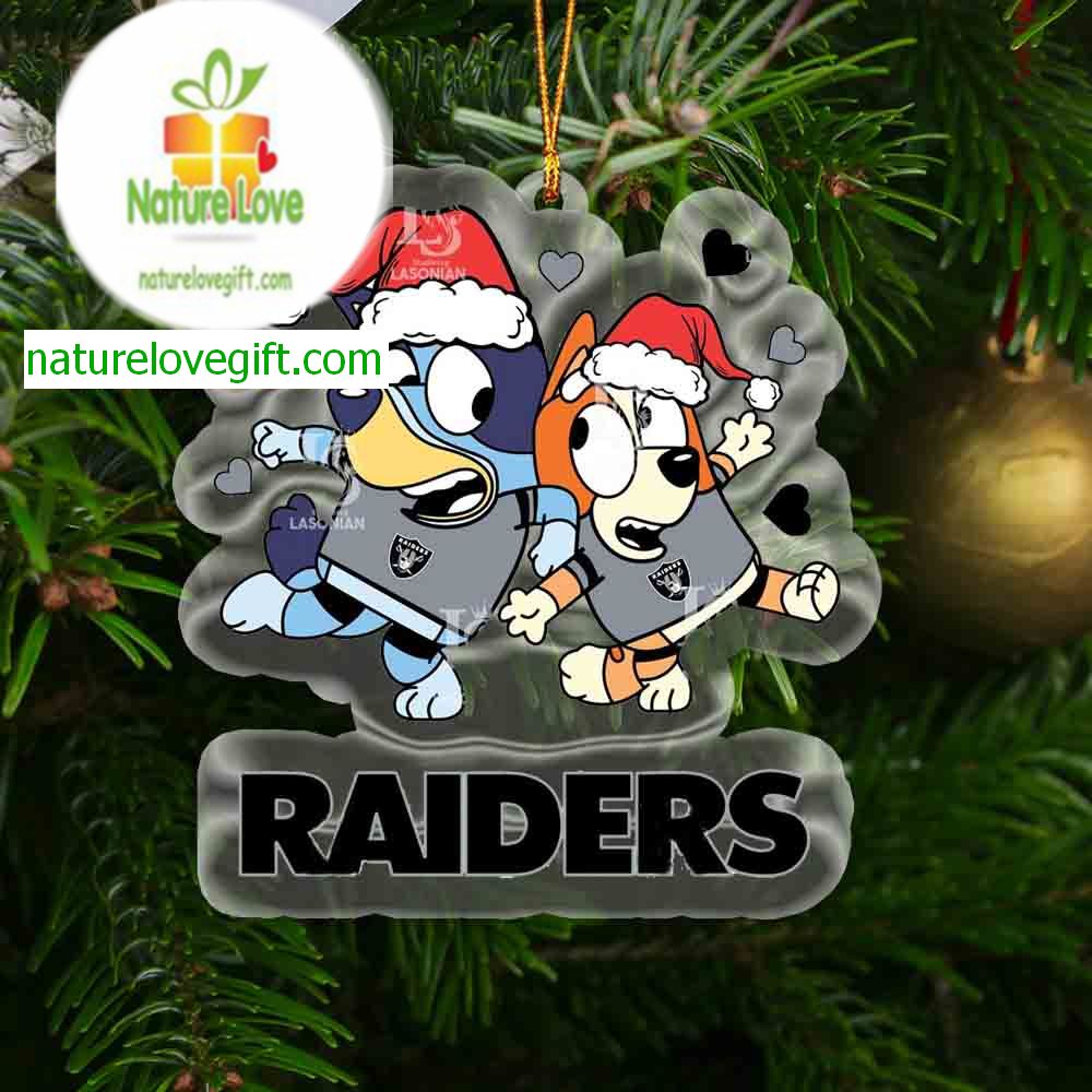 Las Vegas Raiders Bluey Christmas NFL Acrylic Christmas Tree Decoration Ornament 19033 Las Vegas Raiders Bluey Christmas NFL Acrylic Christmas Tree Decoration Ornament 19033
