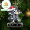 Las Vegas Raiders Bluey Happy Christmas NFL Acrylic Christmas Tree Decoration Ornament