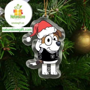 Las Vegas Raiders Bluey Jack Christmas NFL Acrylic Christmas Tree Decoration Ornament