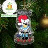 Las Vegas Raiders Bluey Merry Christmas Bluey Santa Claus NFL Acrylic Christmas Tree Decoration Ornament