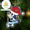 Las Vegas Raiders Bluey Santa Claus Christmas NFL Acrylic Christmas Tree Decoration Ornament