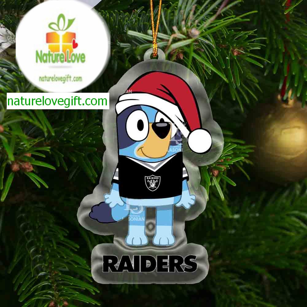 Las Vegas Raiders Christmas Bluey Sport NFL Acrylic Christmas Tree Decoration Ornament Las Vegas Raiders Christmas Bluey Sport NFL Acrylic Christmas Tree Decoration Ornament
