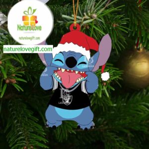 Las Vegas Raiders Christmas Stitch Disney NFL Acrylic Christmas Tree Decoration Ornament