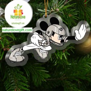 Las Vegas Raiders Disney Mickey Mouse Football NFL Acrylic Christmas Tree Decoration Ornament