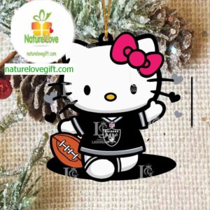 Las Vegas Raiders Hello Kitty NFL Acrylic Christmas Tree Decor Ornament