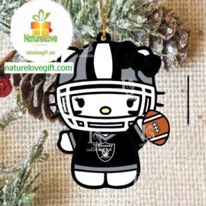 Las Vegas Raiders Hello Kitty NFL Acrylic Christmas Tree Decoration Ornament
