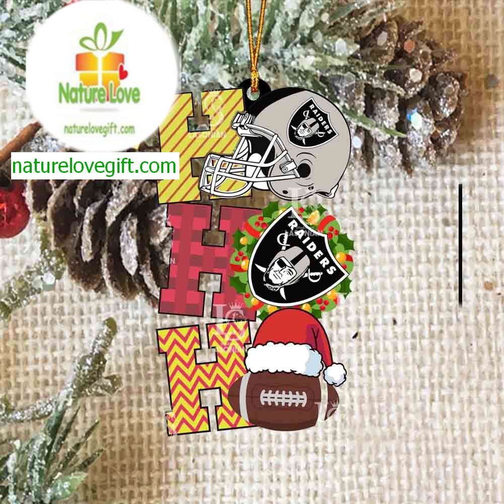 Las Vegas Raiders Ho Ho Ho NFL Acrylic Christmas Tree Decoration Ornament Las Vegas Raiders Ho Ho Ho NFL Acrylic Christmas Tree Decoration Ornament