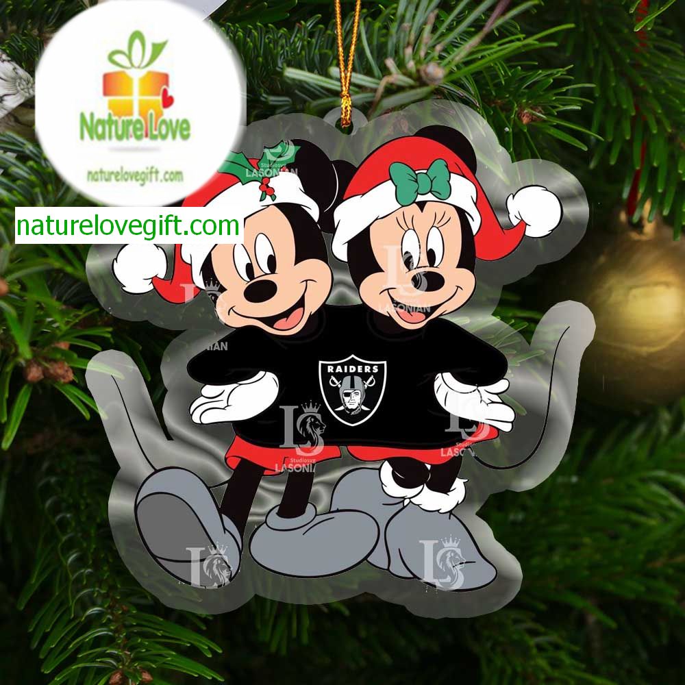 Las Vegas Raiders Mickey Christmas NFL Acrylic Christmas Tree Decoration Ornament Las Vegas Raiders Mickey Christmas NFL Acrylic Christmas Tree Decoration Ornament